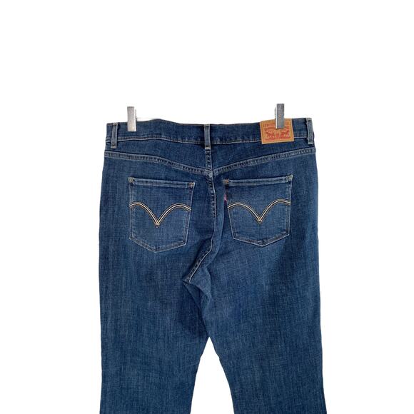 Levi's Women's Dark Wash Basic Stretch Mid-Rise Classic Bootcut Jeans Size 12 - Picture 5 of 10